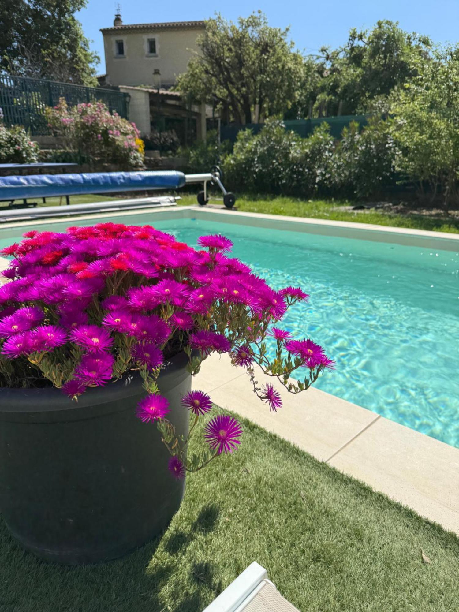Gite climatisé pour 4 personnes avec piscine dans les hauteurs de Bollène Exterior foto